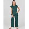 imageANRABESS Women 2 Piece Outfits Casual Summer Sleeveless Tops Knit Pants Sweater Lounge Matching Sets 2025 Trendy ClothesDark Green