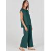 imageANRABESS Women 2 Piece Outfits Casual Summer Sleeveless Tops Knit Pants Sweater Lounge Matching Sets 2025 Trendy ClothesDark Green