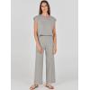 imageANRABESS Women 2 Piece Outfits Casual Summer Sleeveless Tops Knit Pants Sweater Lounge Matching Sets 2025 Trendy ClothesGrey