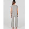 imageANRABESS Women 2 Piece Outfits Casual Summer Sleeveless Tops Knit Pants Sweater Lounge Matching Sets 2025 Trendy ClothesGrey