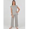 imageANRABESS Women 2 Piece Outfits Casual Summer Sleeveless Tops Knit Pants Sweater Lounge Matching Sets 2025 Trendy ClothesGrey