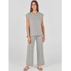 imageANRABESS Women 2 Piece Outfits Casual Summer Sleeveless Tops Knit Pants Sweater Lounge Matching Sets 2025 Trendy ClothesGrey