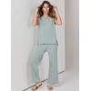 imageANRABESS Women 2 Piece Outfits Casual Summer Sleeveless Tops Knit Pants Sweater Lounge Matching Sets 2025 Trendy ClothesGrey Green