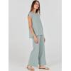 imageANRABESS Women 2 Piece Outfits Casual Summer Sleeveless Tops Knit Pants Sweater Lounge Matching Sets 2025 Trendy ClothesGrey Green