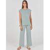 imageANRABESS Women 2 Piece Outfits Casual Summer Sleeveless Tops Knit Pants Sweater Lounge Matching Sets 2025 Trendy ClothesGrey Green