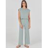 imageANRABESS Women 2 Piece Outfits Casual Summer Sleeveless Tops Knit Pants Sweater Lounge Matching Sets 2025 Trendy ClothesGrey Green
