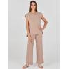 imageANRABESS Women 2 Piece Outfits Casual Summer Sleeveless Tops Knit Pants Sweater Lounge Matching Sets 2025 Trendy ClothesKhaki