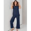 imageANRABESS Women 2 Piece Outfits Casual Summer Sleeveless Tops Knit Pants Sweater Lounge Matching Sets 2025 Trendy ClothesNavy Blue