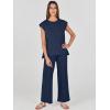 imageANRABESS Women 2 Piece Outfits Casual Summer Sleeveless Tops Knit Pants Sweater Lounge Matching Sets 2025 Trendy ClothesNavy Blue