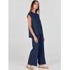 imageANRABESS Women 2 Piece Outfits Casual Summer Sleeveless Tops Knit Pants Sweater Lounge Matching Sets 2025 Trendy ClothesNavy Blue