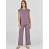 imageANRABESS Women 2 Piece Outfits Casual Summer Sleeveless Tops Knit Pants Sweater Lounge Matching Sets 2025 Trendy ClothesPurple