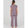imageANRABESS Women 2 Piece Outfits Casual Summer Sleeveless Tops Knit Pants Sweater Lounge Matching Sets 2025 Trendy ClothesPurple
