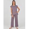 imageANRABESS Women 2 Piece Outfits Casual Summer Sleeveless Tops Knit Pants Sweater Lounge Matching Sets 2025 Trendy ClothesPurple
