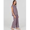imageANRABESS Women 2 Piece Outfits Casual Summer Sleeveless Tops Knit Pants Sweater Lounge Matching Sets 2025 Trendy ClothesPurple