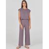 imageANRABESS Women 2 Piece Outfits Casual Summer Sleeveless Tops Knit Pants Sweater Lounge Matching Sets 2025 Trendy ClothesPurple