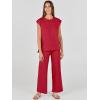 imageANRABESS Women 2 Piece Outfits Casual Summer Sleeveless Tops Knit Pants Sweater Lounge Matching Sets 2025 Trendy ClothesRed