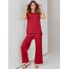 imageANRABESS Women 2 Piece Outfits Casual Summer Sleeveless Tops Knit Pants Sweater Lounge Matching Sets 2025 Trendy ClothesRed