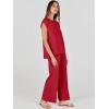 imageANRABESS Women 2 Piece Outfits Casual Summer Sleeveless Tops Knit Pants Sweater Lounge Matching Sets 2025 Trendy ClothesRed