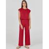 imageANRABESS Women 2 Piece Outfits Casual Summer Sleeveless Tops Knit Pants Sweater Lounge Matching Sets 2025 Trendy ClothesRed