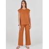 imageANRABESS Women 2 Piece Outfits Casual Summer Sleeveless Tops Knit Pants Sweater Lounge Matching Sets 2025 Trendy ClothesRust