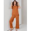 imageANRABESS Women 2 Piece Outfits Casual Summer Sleeveless Tops Knit Pants Sweater Lounge Matching Sets 2025 Trendy ClothesRust