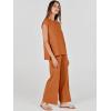 imageANRABESS Women 2 Piece Outfits Casual Summer Sleeveless Tops Knit Pants Sweater Lounge Matching Sets 2025 Trendy ClothesRust