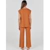 imageANRABESS Women 2 Piece Outfits Casual Summer Sleeveless Tops Knit Pants Sweater Lounge Matching Sets 2025 Trendy ClothesRust