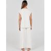 imageANRABESS Women 2 Piece Outfits Casual Summer Sleeveless Tops Knit Pants Sweater Lounge Matching Sets 2025 Trendy ClothesWhite