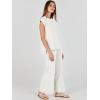 imageANRABESS Women 2 Piece Outfits Casual Summer Sleeveless Tops Knit Pants Sweater Lounge Matching Sets 2025 Trendy ClothesWhite