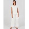 imageANRABESS Women 2 Piece Outfits Casual Summer Sleeveless Tops Knit Pants Sweater Lounge Matching Sets 2025 Trendy ClothesWhite