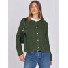 imageANRABESS Women Cardigan Sweater Dressy Casual Classic Long Sleeve Crew Neck Button Down Tweed Knit Jacket 2025 Spring OutfitsArmy Green