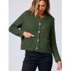 imageANRABESS Women Cardigan Sweater Dressy Casual Classic Long Sleeve Crew Neck Button Down Tweed Knit Jacket 2025 Spring OutfitsArmy Green
