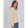 imageANRABESS Women Cardigan Sweater Dressy Casual Classic Long Sleeve Crew Neck Button Down Tweed Knit Jacket 2025 Spring OutfitsBeige