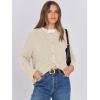 imageANRABESS Women Cardigan Sweater Dressy Casual Classic Long Sleeve Crew Neck Button Down Tweed Knit Jacket 2025 Spring OutfitsBeige