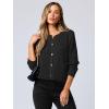 imageANRABESS Women Cardigan Sweater Dressy Casual Classic Long Sleeve Crew Neck Button Down Tweed Knit Jacket 2025 Spring OutfitsBlack