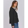 imageANRABESS Women Cardigan Sweater Dressy Casual Classic Long Sleeve Crew Neck Button Down Tweed Knit Jacket 2025 Spring OutfitsBlack