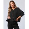 imageANRABESS Women Cardigan Sweater Dressy Casual Classic Long Sleeve Crew Neck Button Down Tweed Knit Jacket 2025 Spring OutfitsBlack