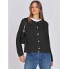 imageANRABESS Women Cardigan Sweater Dressy Casual Classic Long Sleeve Crew Neck Button Down Tweed Knit Jacket 2025 Spring OutfitsBlack