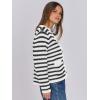 imageANRABESS Women Cardigan Sweater Dressy Casual Classic Long Sleeve Crew Neck Button Down Tweed Knit Jacket 2025 Spring OutfitsBlack White Strip