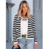 imageANRABESS Women Cardigan Sweater Dressy Casual Classic Long Sleeve Crew Neck Button Down Tweed Knit Jacket 2025 Spring OutfitsBlack White Strip