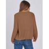 imageANRABESS Women Cardigan Sweater Dressy Casual Classic Long Sleeve Crew Neck Button Down Tweed Knit Jacket 2025 Spring OutfitsBrown