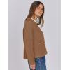 imageANRABESS Women Cardigan Sweater Dressy Casual Classic Long Sleeve Crew Neck Button Down Tweed Knit Jacket 2025 Spring OutfitsBrown