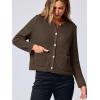 imageANRABESS Women Cardigan Sweater Dressy Casual Classic Long Sleeve Crew Neck Button Down Tweed Knit Jacket 2025 Spring OutfitsCoffee