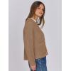 imageANRABESS Women Cardigan Sweater Dressy Casual Classic Long Sleeve Crew Neck Button Down Tweed Knit Jacket 2025 Spring OutfitsDark Khaki