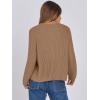 imageANRABESS Women Cardigan Sweater Dressy Casual Classic Long Sleeve Crew Neck Button Down Tweed Knit Jacket 2025 Spring OutfitsDark Khaki