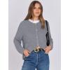 imageANRABESS Women Cardigan Sweater Dressy Casual Classic Long Sleeve Crew Neck Button Down Tweed Knit Jacket 2025 Spring OutfitsGrey