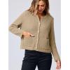 imageANRABESS Women Cardigan Sweater Dressy Casual Classic Long Sleeve Crew Neck Button Down Tweed Knit Jacket 2025 Spring OutfitsKhaki
