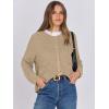 imageANRABESS Women Cardigan Sweater Dressy Casual Classic Long Sleeve Crew Neck Button Down Tweed Knit Jacket 2025 Spring OutfitsKhaki