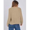imageANRABESS Women Cardigan Sweater Dressy Casual Classic Long Sleeve Crew Neck Button Down Tweed Knit Jacket 2025 Spring OutfitsKhaki