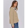imageANRABESS Women Cardigan Sweater Dressy Casual Classic Long Sleeve Crew Neck Button Down Tweed Knit Jacket 2025 Spring OutfitsKhaki